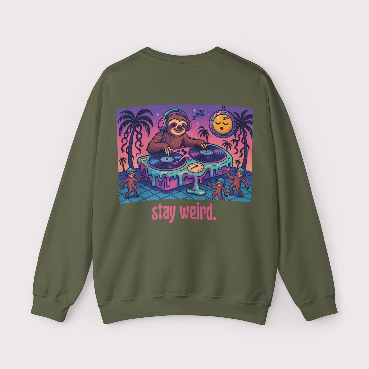 Stay Weird Sloth Crewneck