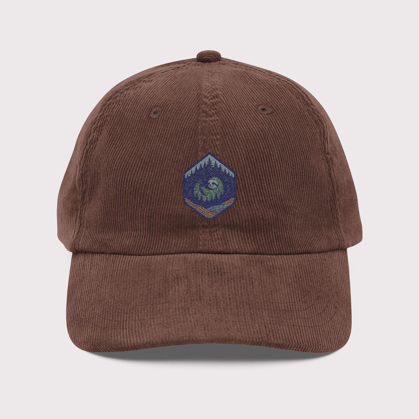 Frosty Sloth Patch Corduroy Hat