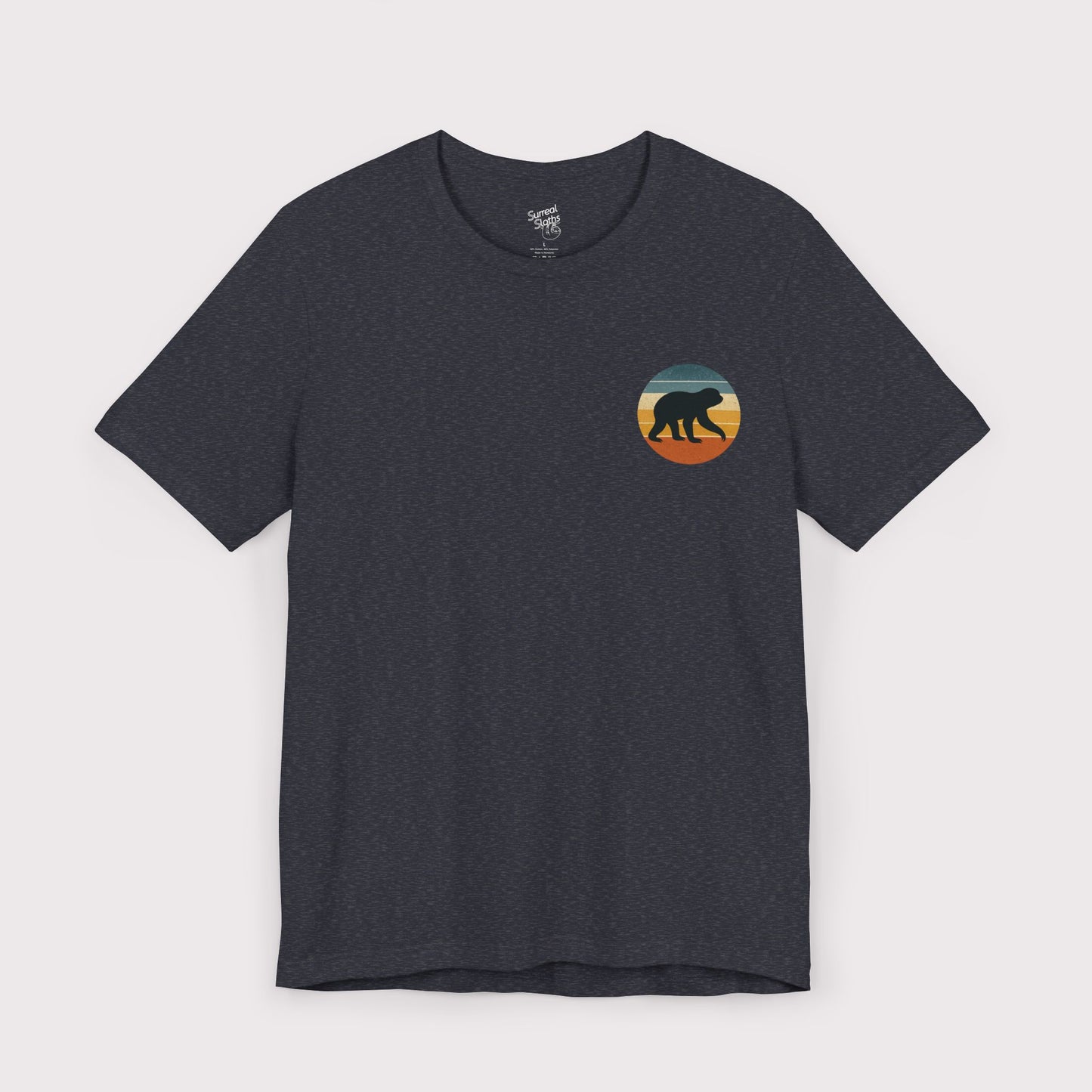 Vintage Sunset Sloth Crest T-Shirt