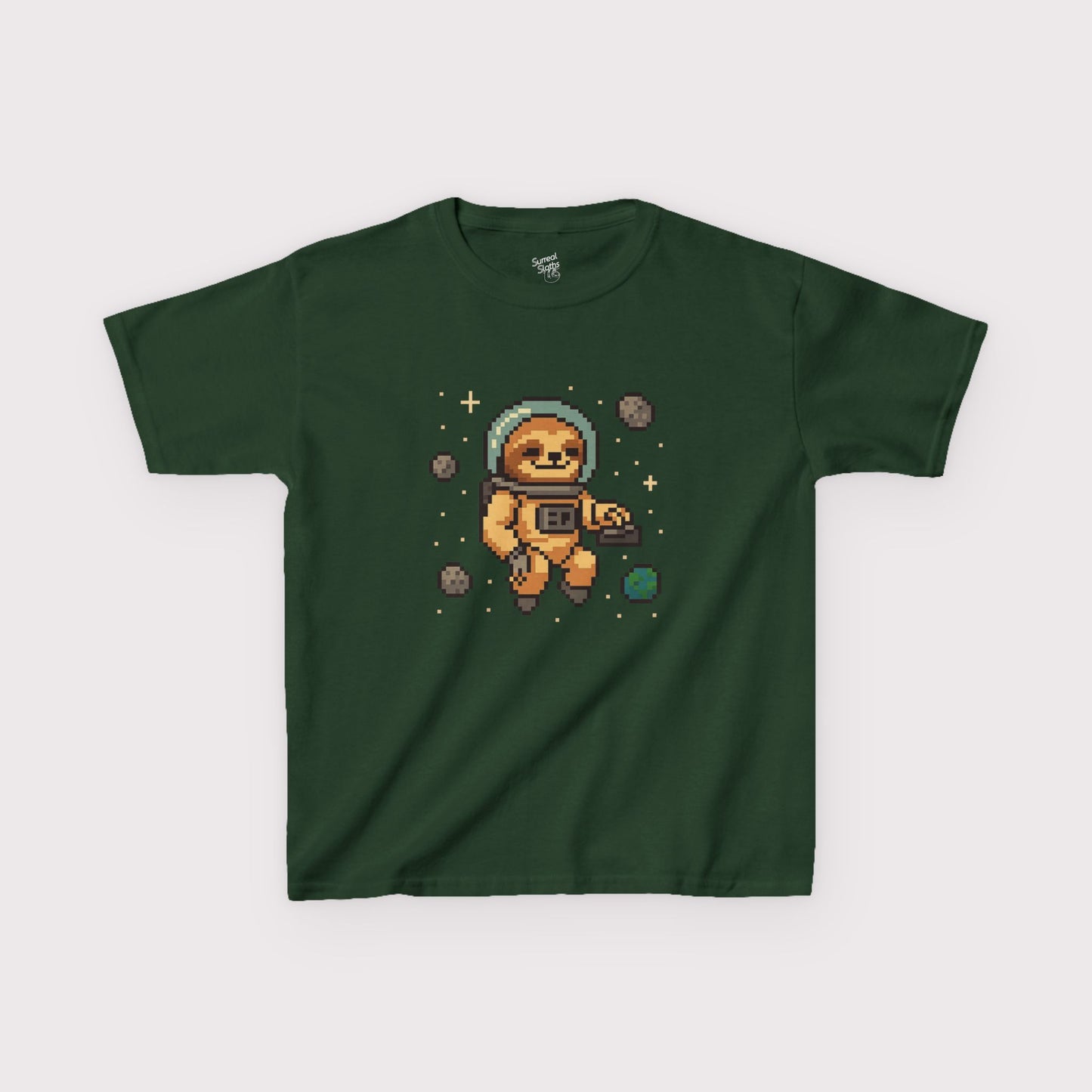 Pixel Space Sloth Kids T-Shirt