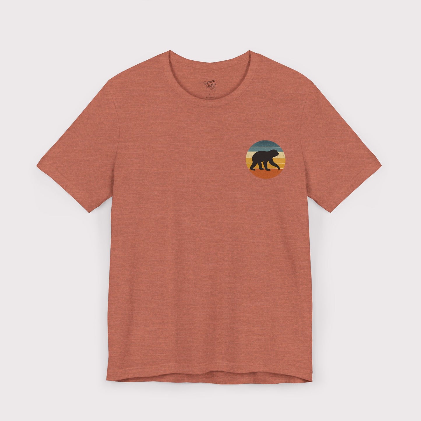 Vintage Sunset Sloth Crest T-Shirt