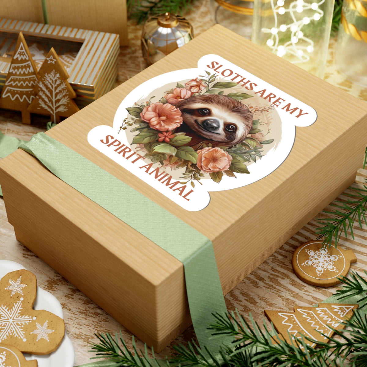 Sloths Are My Spirit Animal Sticker – Floral Cute Sloth Decal