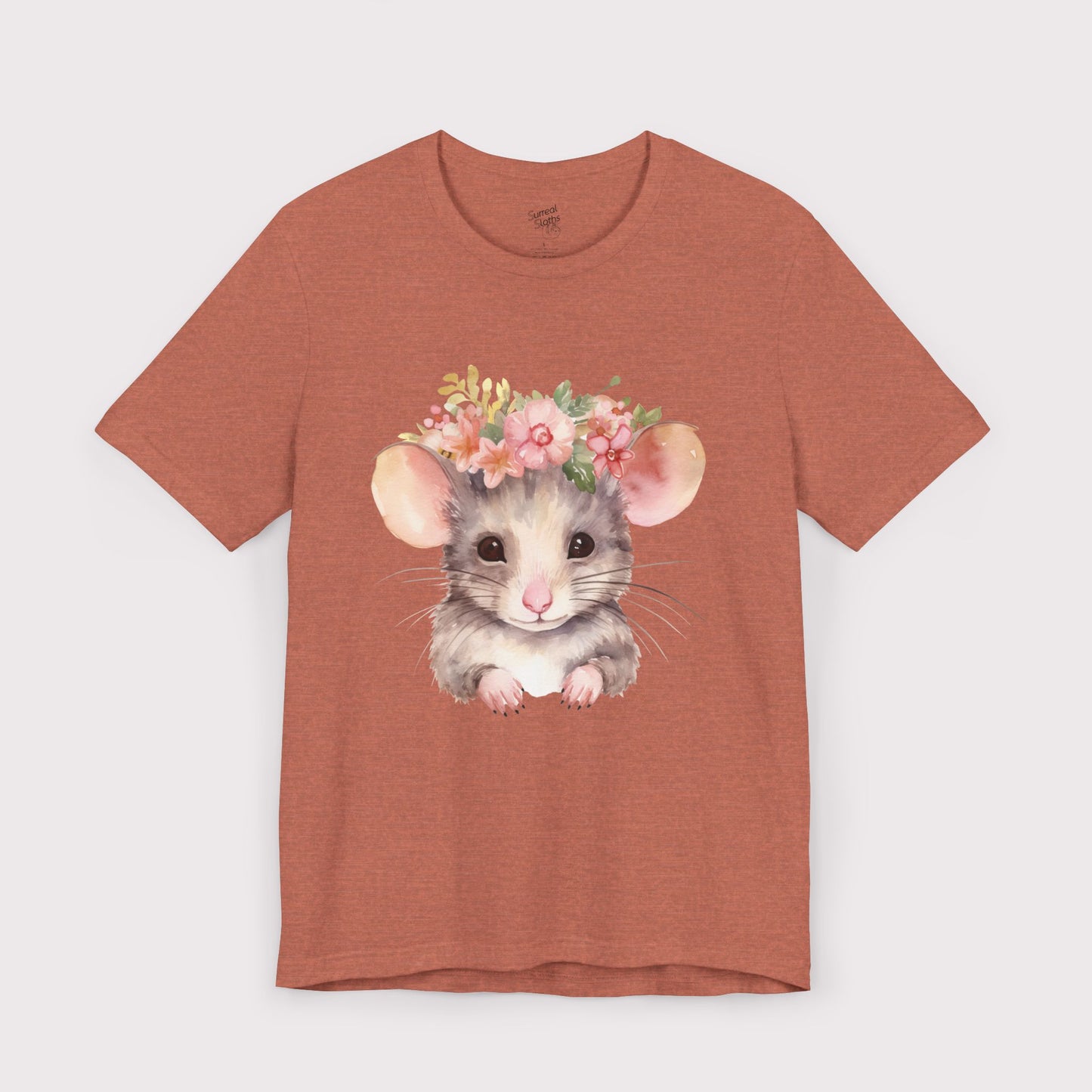 Floral Crown Mouse - Jersey Tee