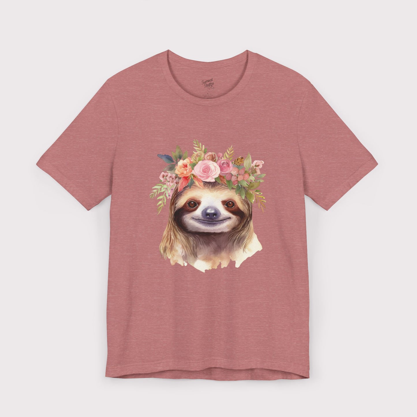 Floral Crown Sloth - Jersey Tee