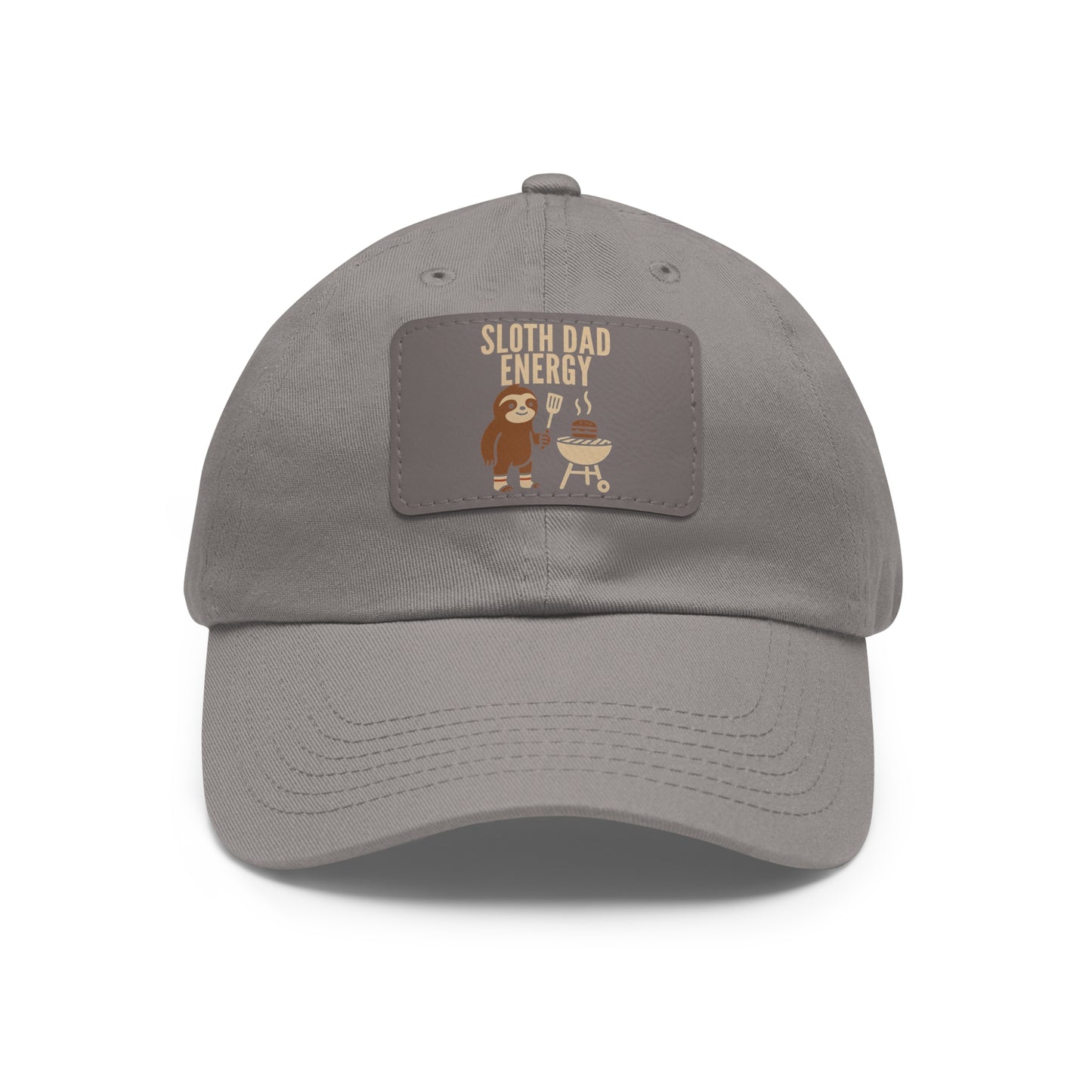 Sloth Dad Energy Leather Patch Hat