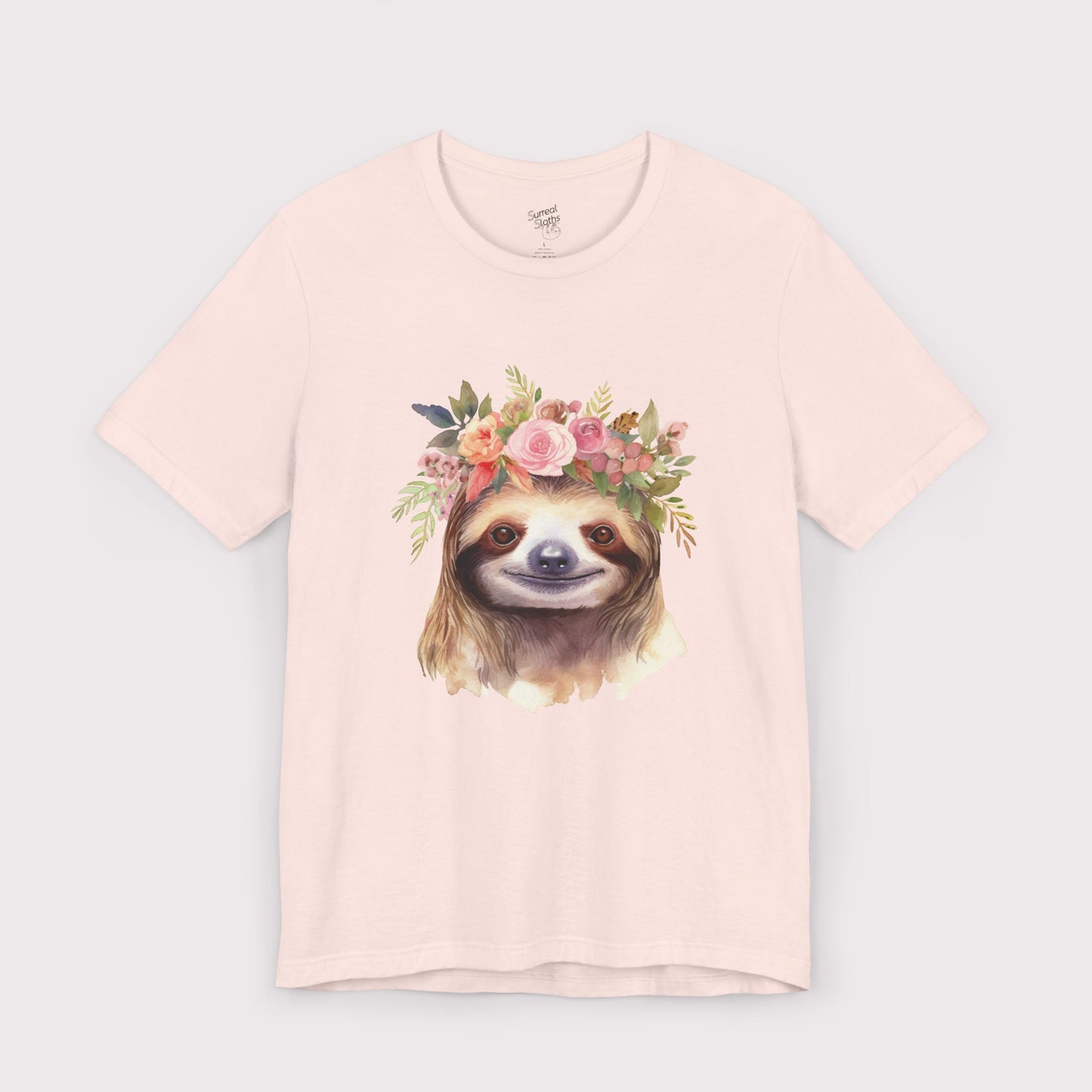 Floral Crown Sloth - Jersey Tee