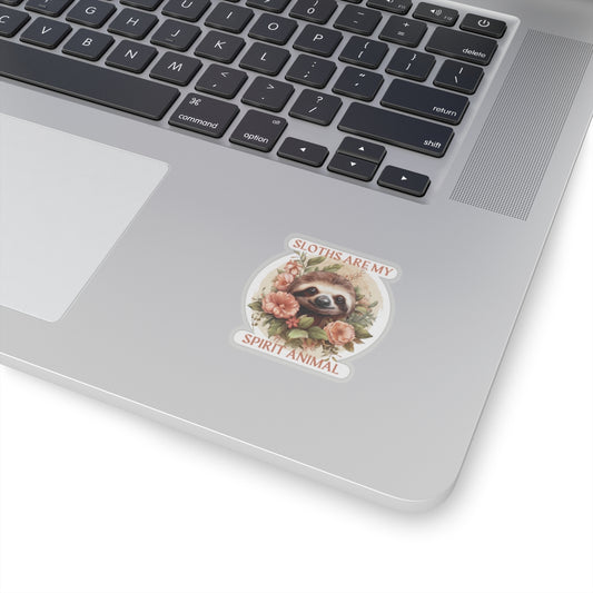Sloths Are My Spirit Animal Sticker – Floral Cute Sloth Decal
