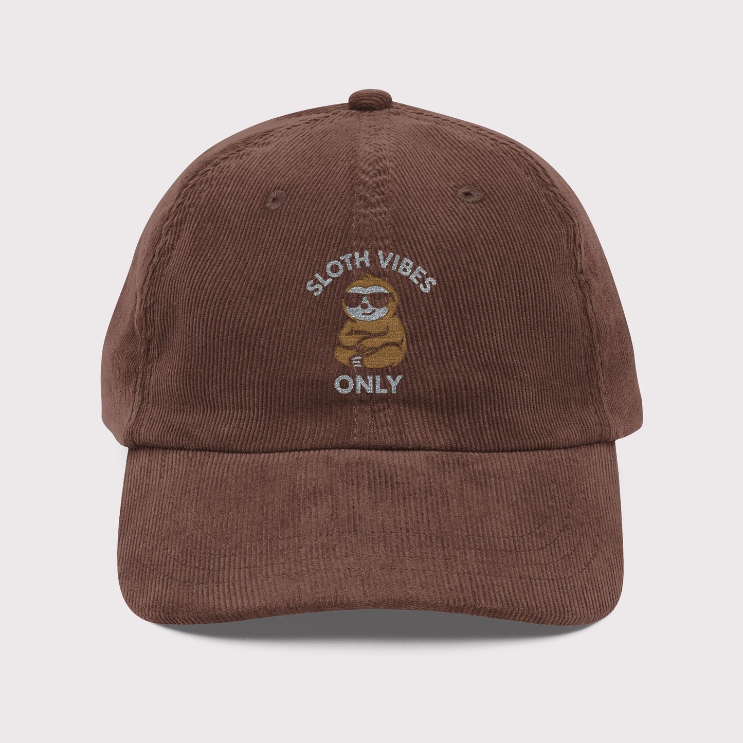Sloth Vibes Only Corduroy Hat