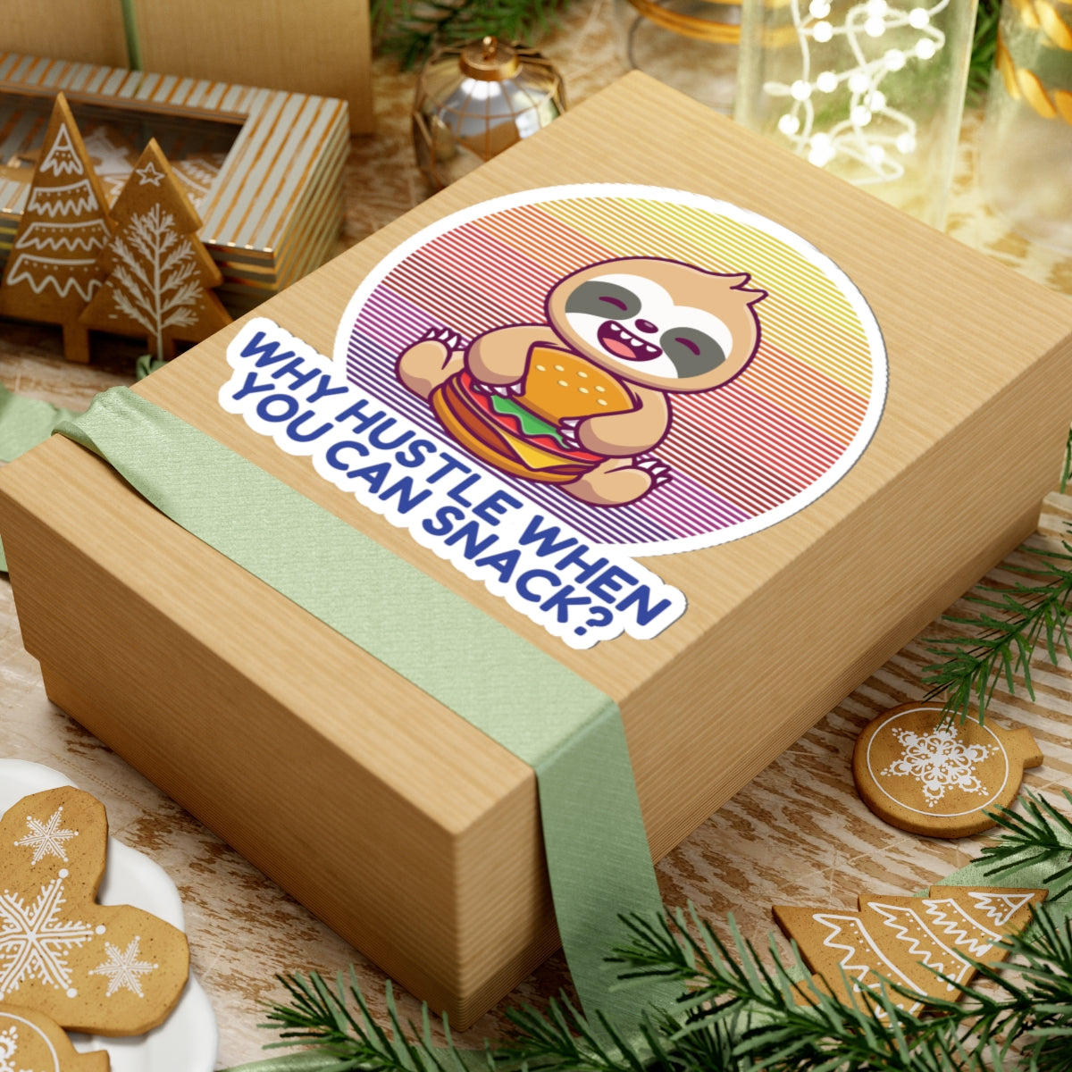 Why Hustle When You Can Snack? Stickers