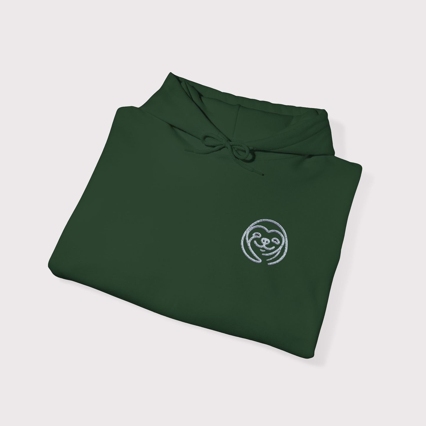 Minimalist Sloth Face Embroidered Hoodie