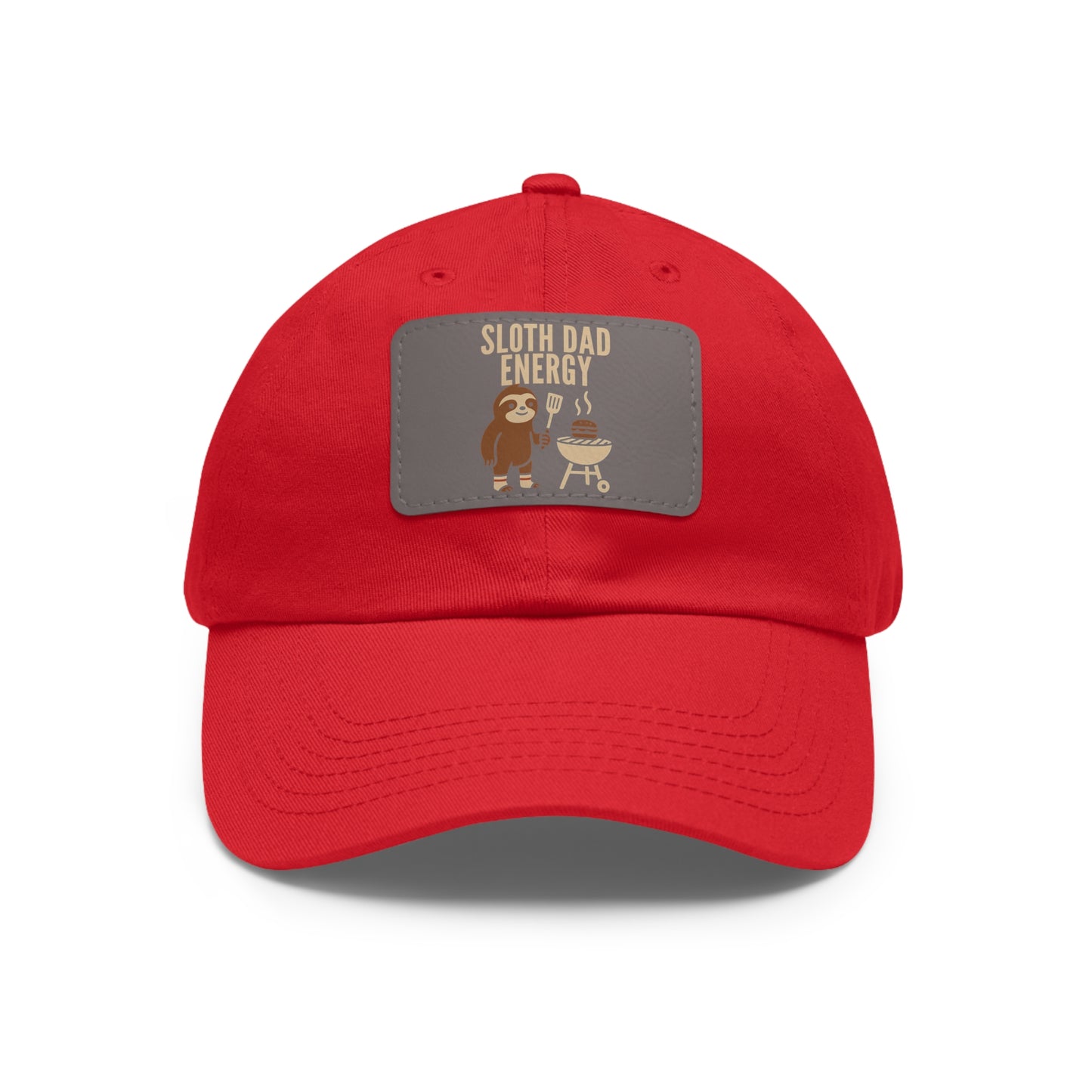 Sloth Dad Energy Leather Patch Hat