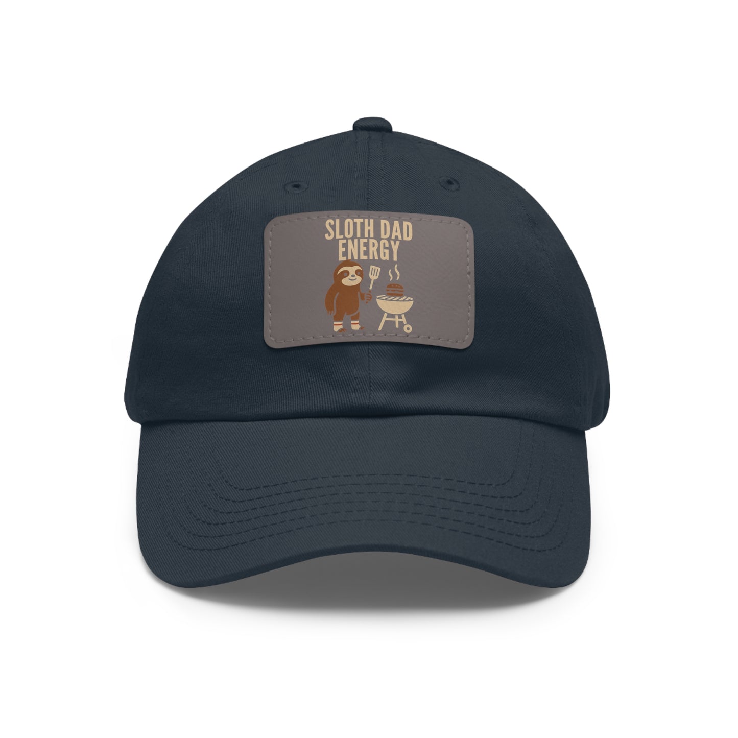 Sloth Dad Energy Leather Patch Hat