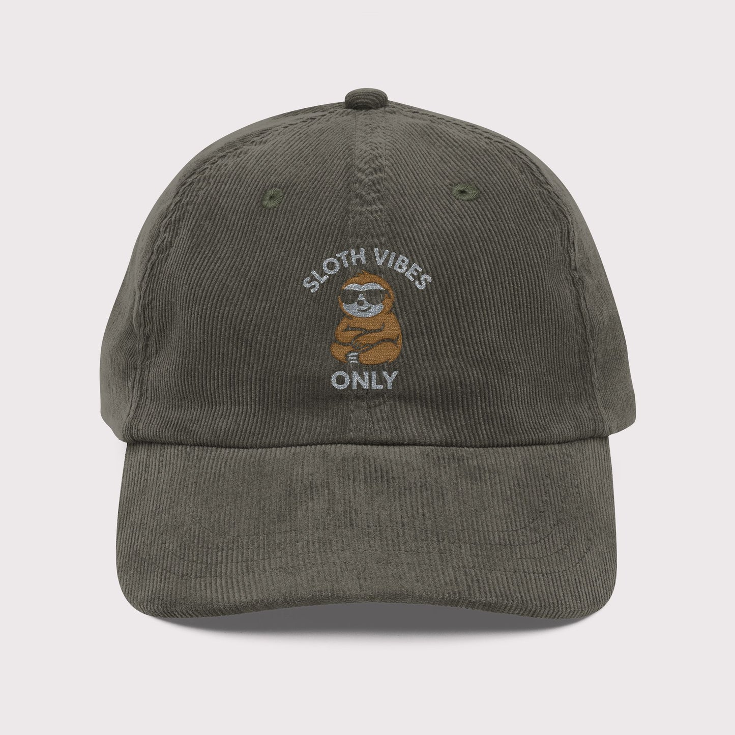 Sloth Vibes Only Corduroy Hat