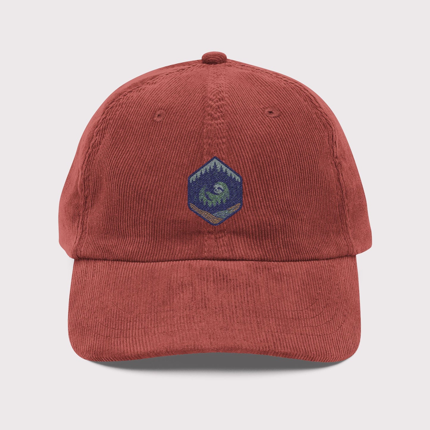 Frosty Sloth Patch Corduroy Hat
