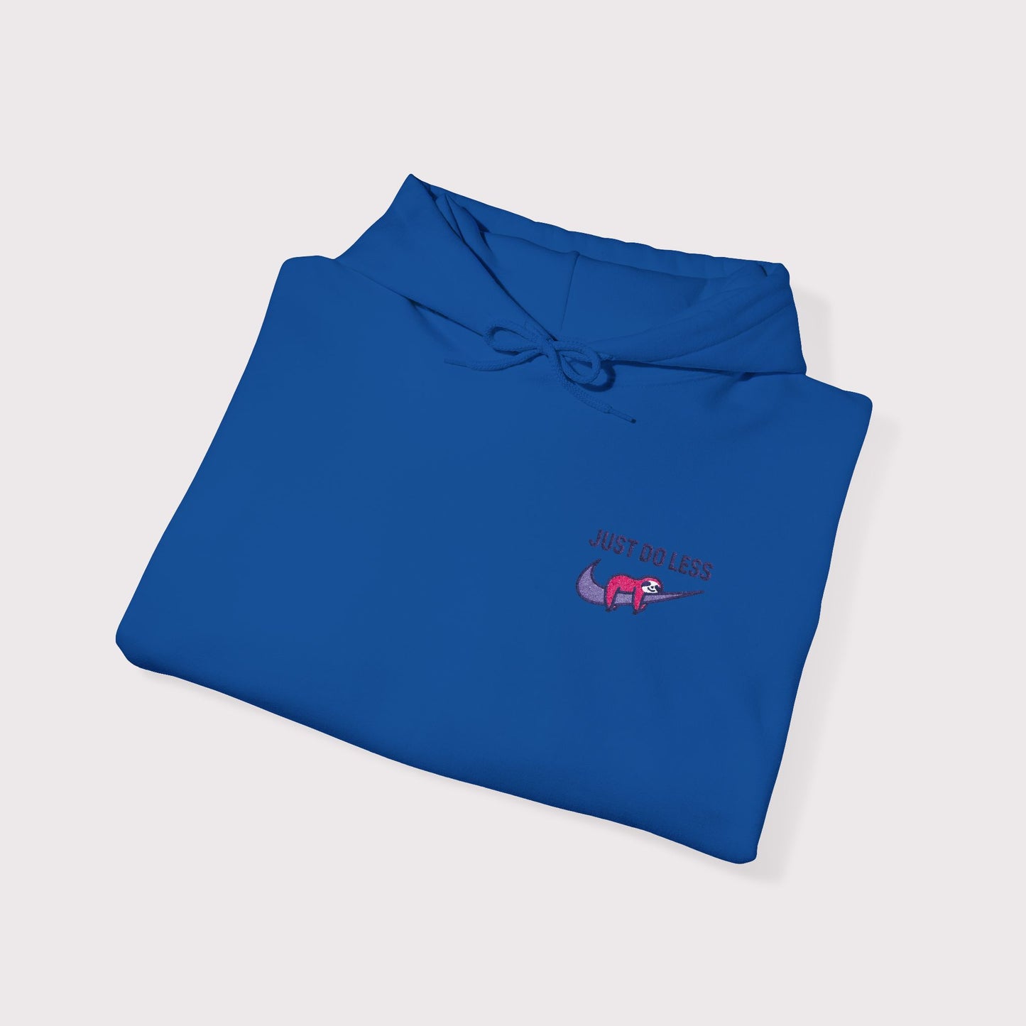 Just Do Less Embroidered Hoodie – Red Sloth Edition