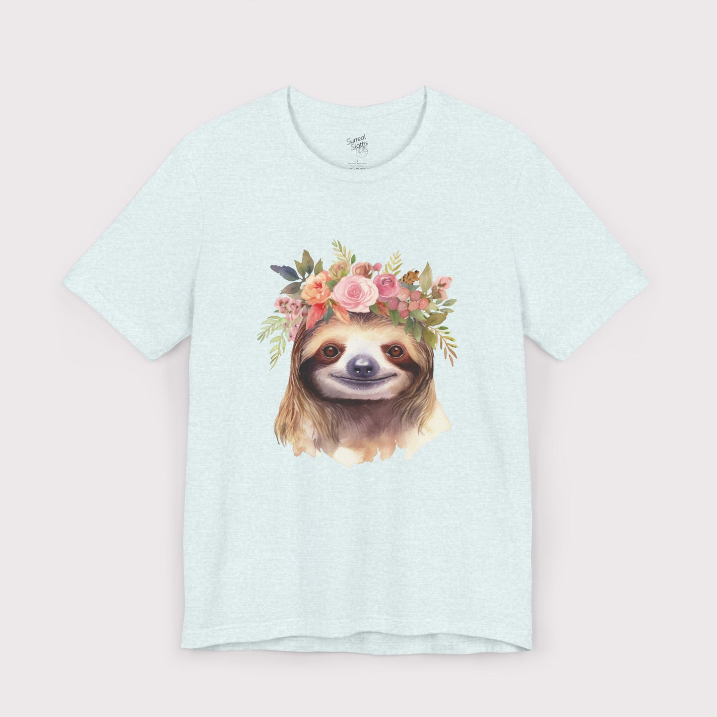 Floral Crown Sloth - Jersey Tee