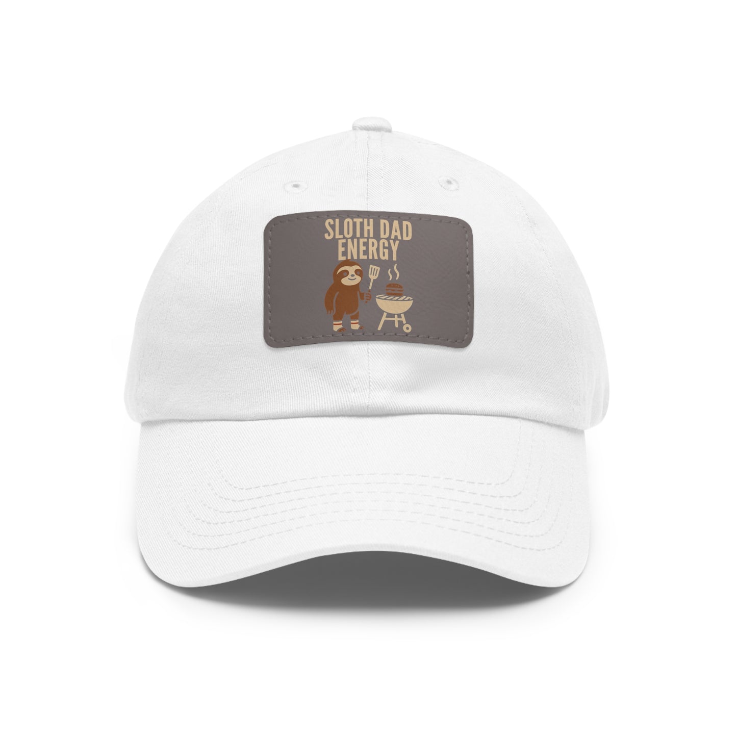 Sloth Dad Energy Leather Patch Hat