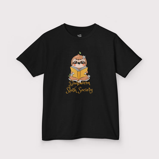 “Bookworm Sloth Society” Kids Tee