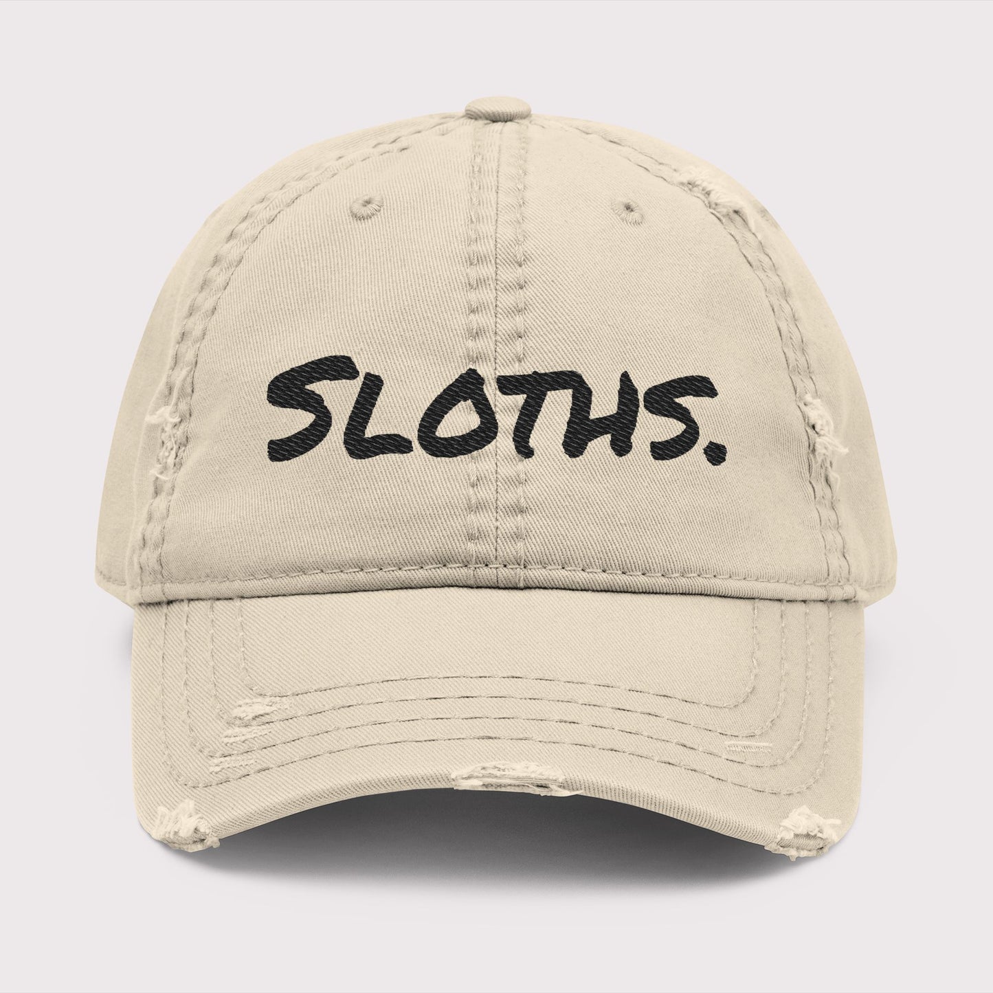 SLOTHS. Distressed Hat – Dark Text
