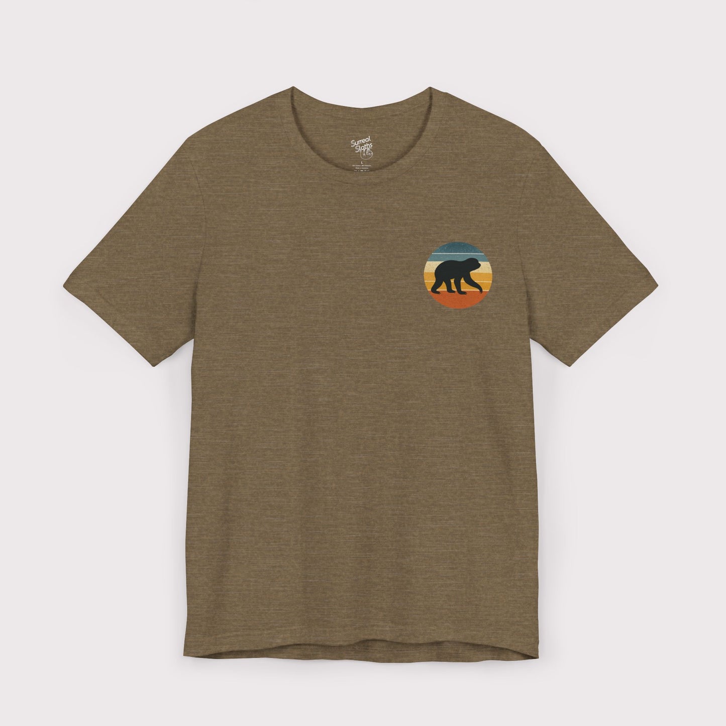 Vintage Sunset Sloth Crest T-Shirt