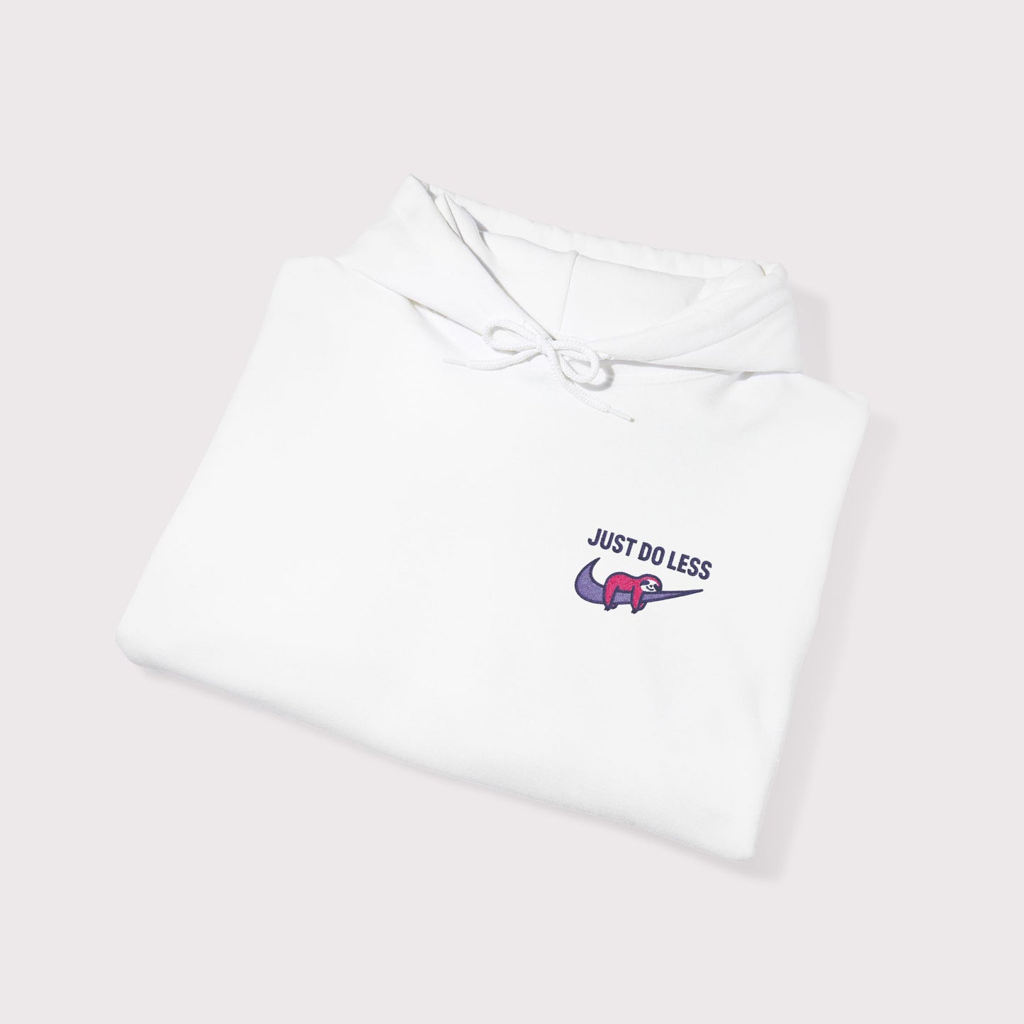 Just Do Less Embroidered Hoodie – Red Sloth Edition