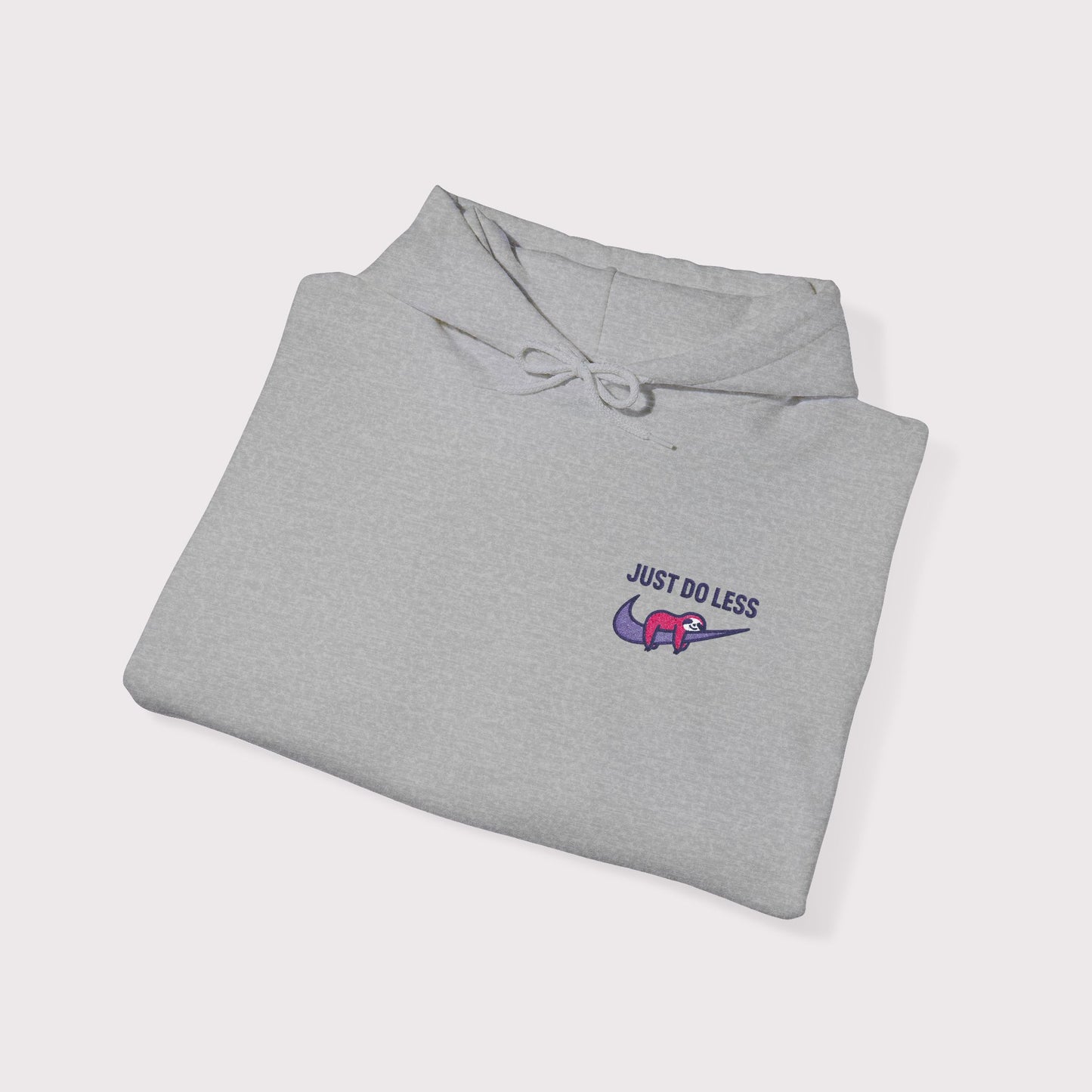 Just Do Less Embroidered Hoodie – Red Sloth Edition