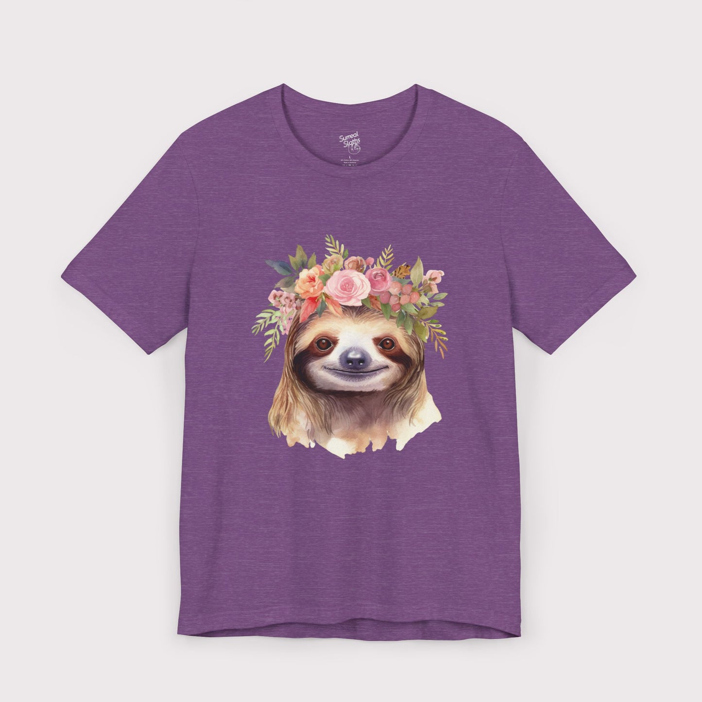 Floral Crown Sloth - Jersey Tee