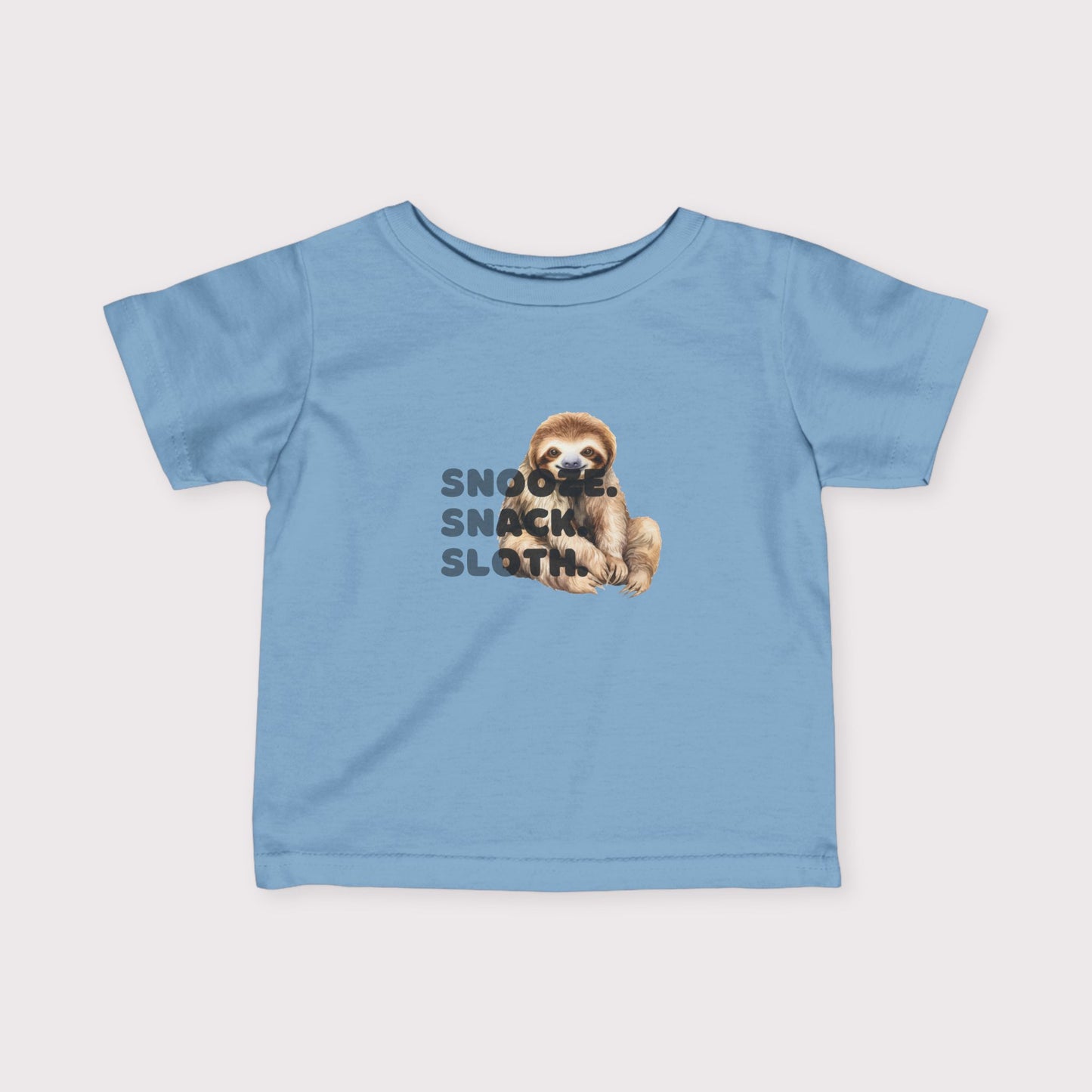 Baby Sloth Toddler Tee – Snooze. Snack. Sloth.