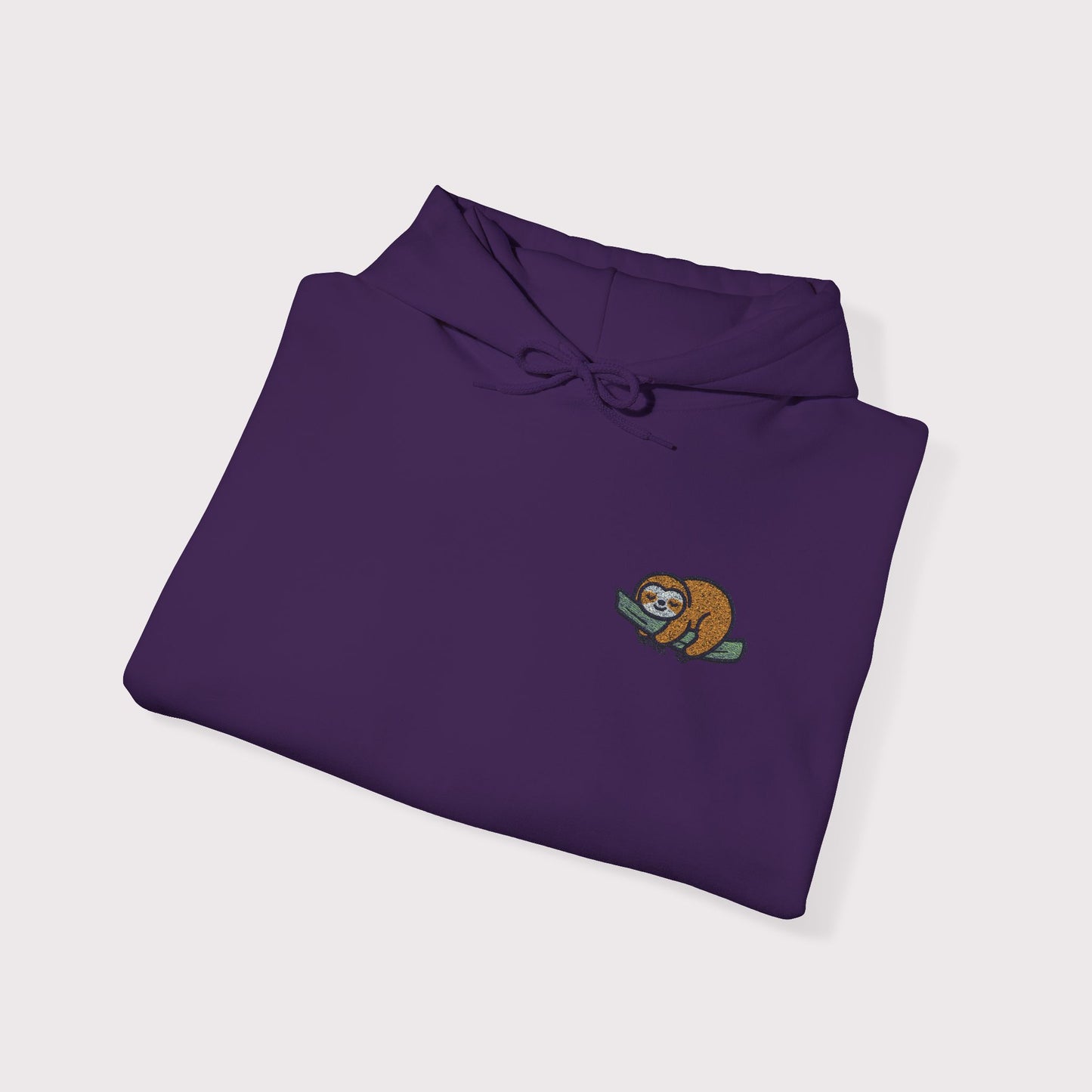 Sleeping Sloth Embroidered Hoodie