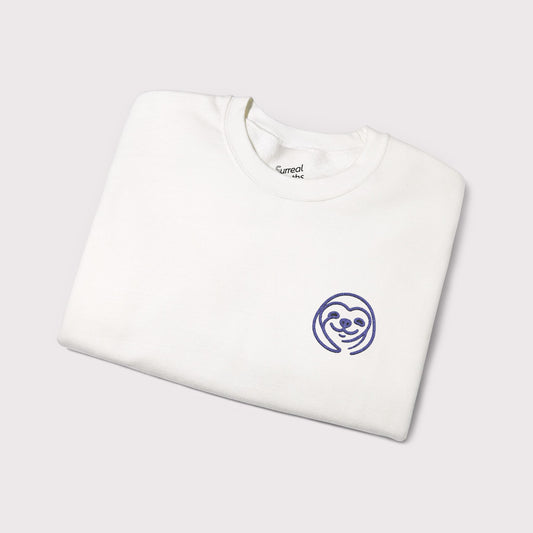 Sloth Line Art Embroidered Crewneck Sweater