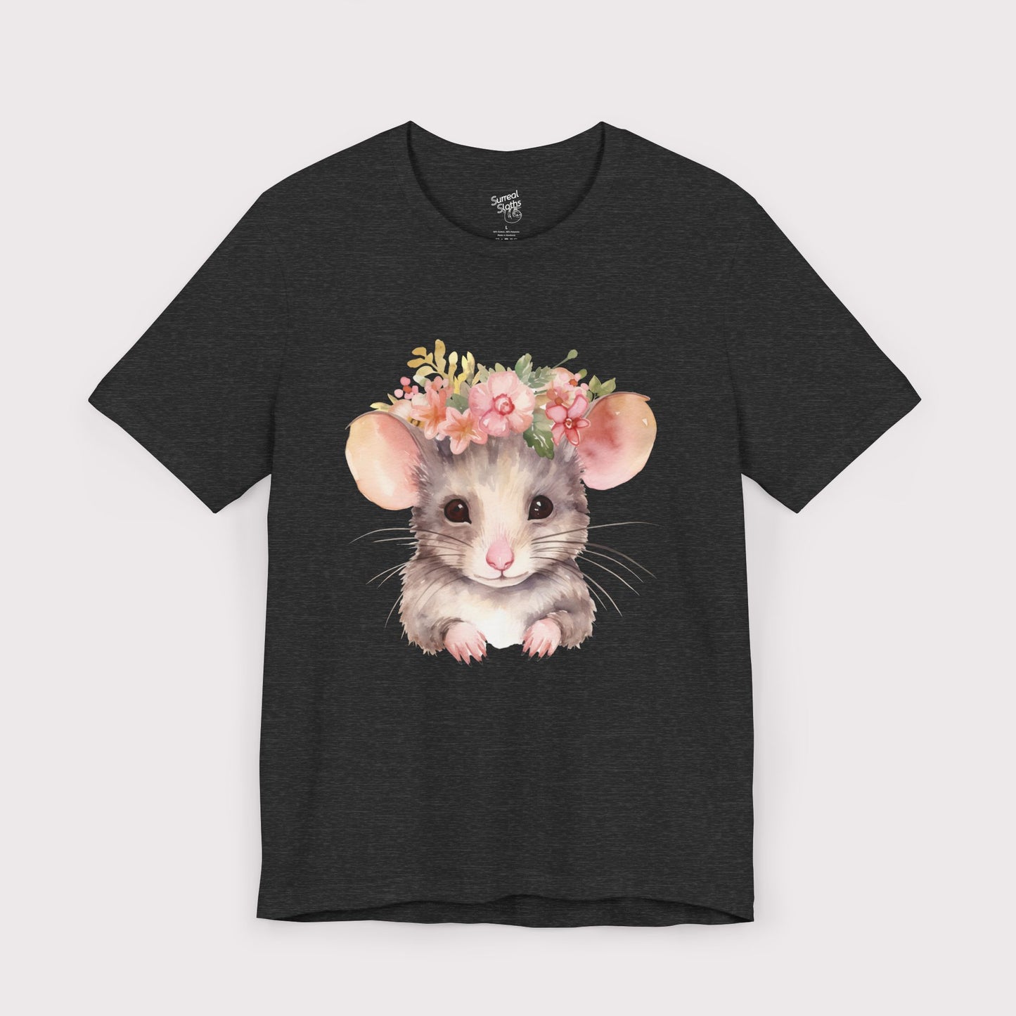 Floral Crown Mouse - Jersey Tee