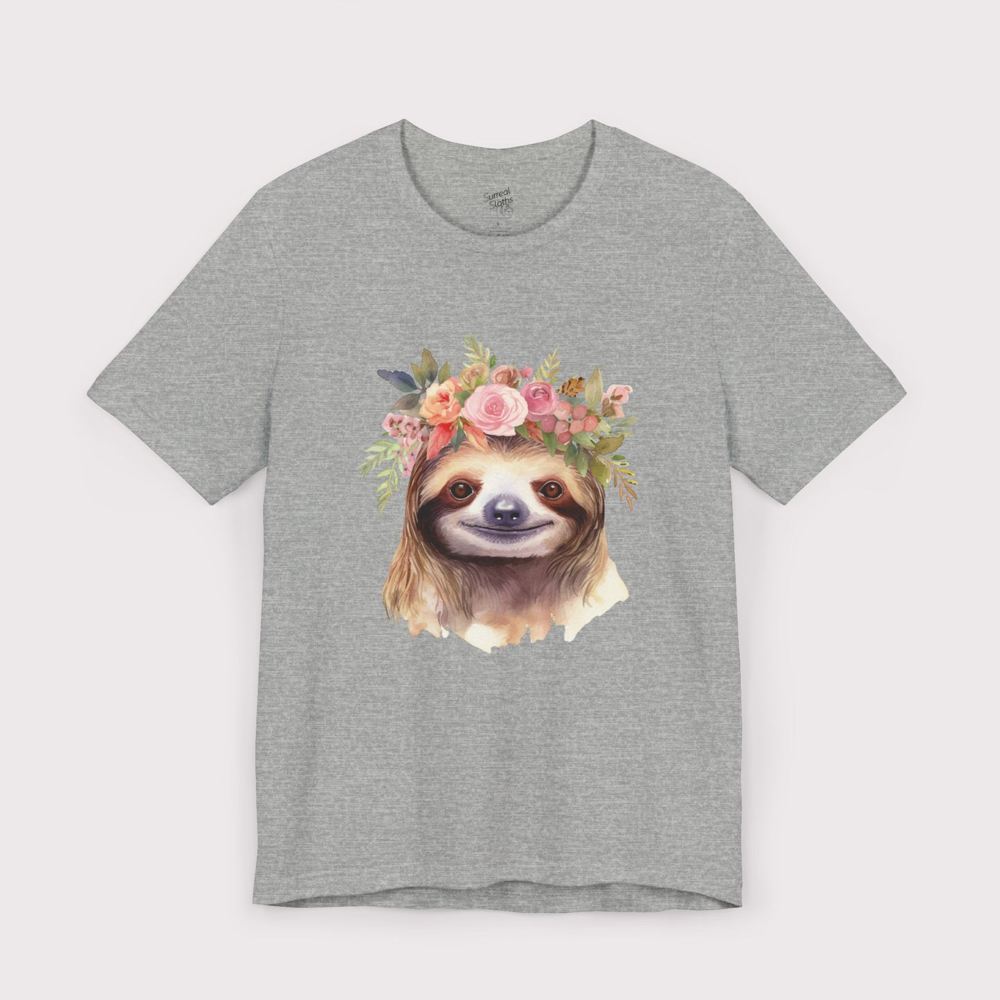 Floral Crown Sloth - Jersey Tee