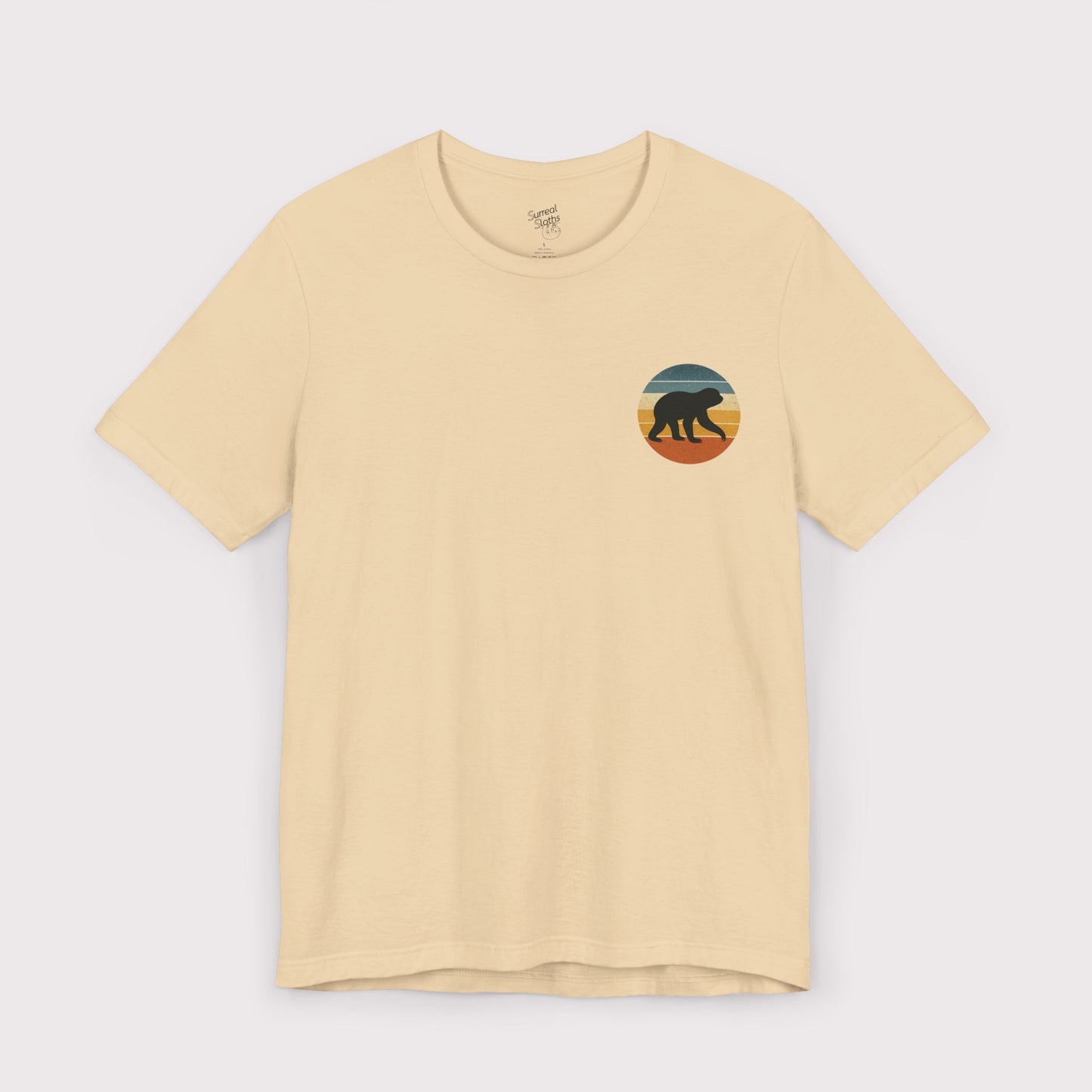 Vintage Sunset Sloth Crest T-Shirt