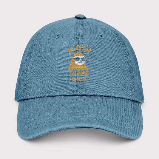 Sloth Vibes Only Denim Hat