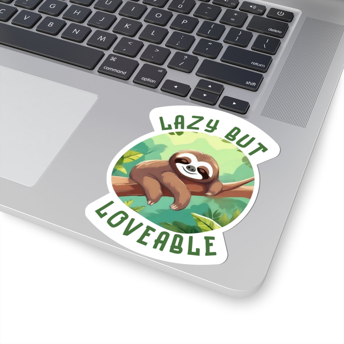 Lazy But Loveable Sticker – Cute Napping Sloth Branch Quote Decal