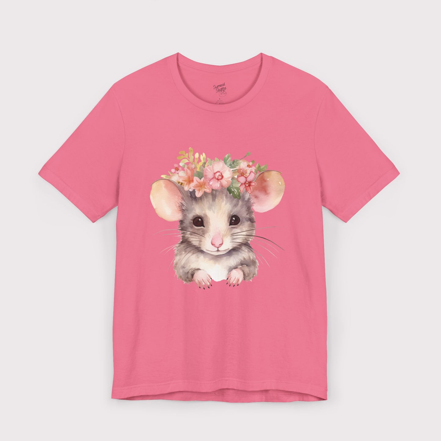 Floral Crown Mouse - Jersey Tee