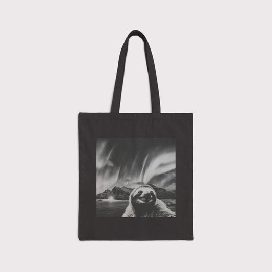 Northern Lights Sloth Selfie Tote Bag