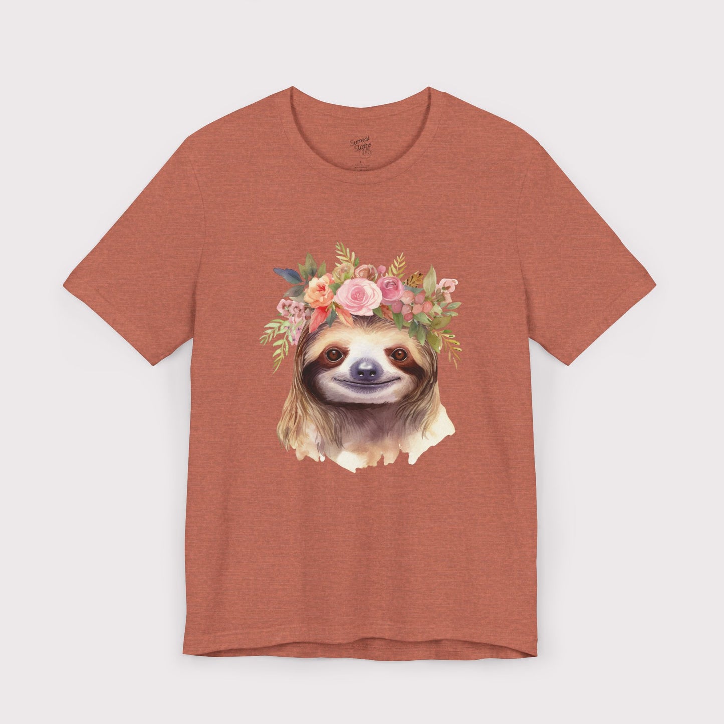 Floral Crown Sloth - Jersey Tee