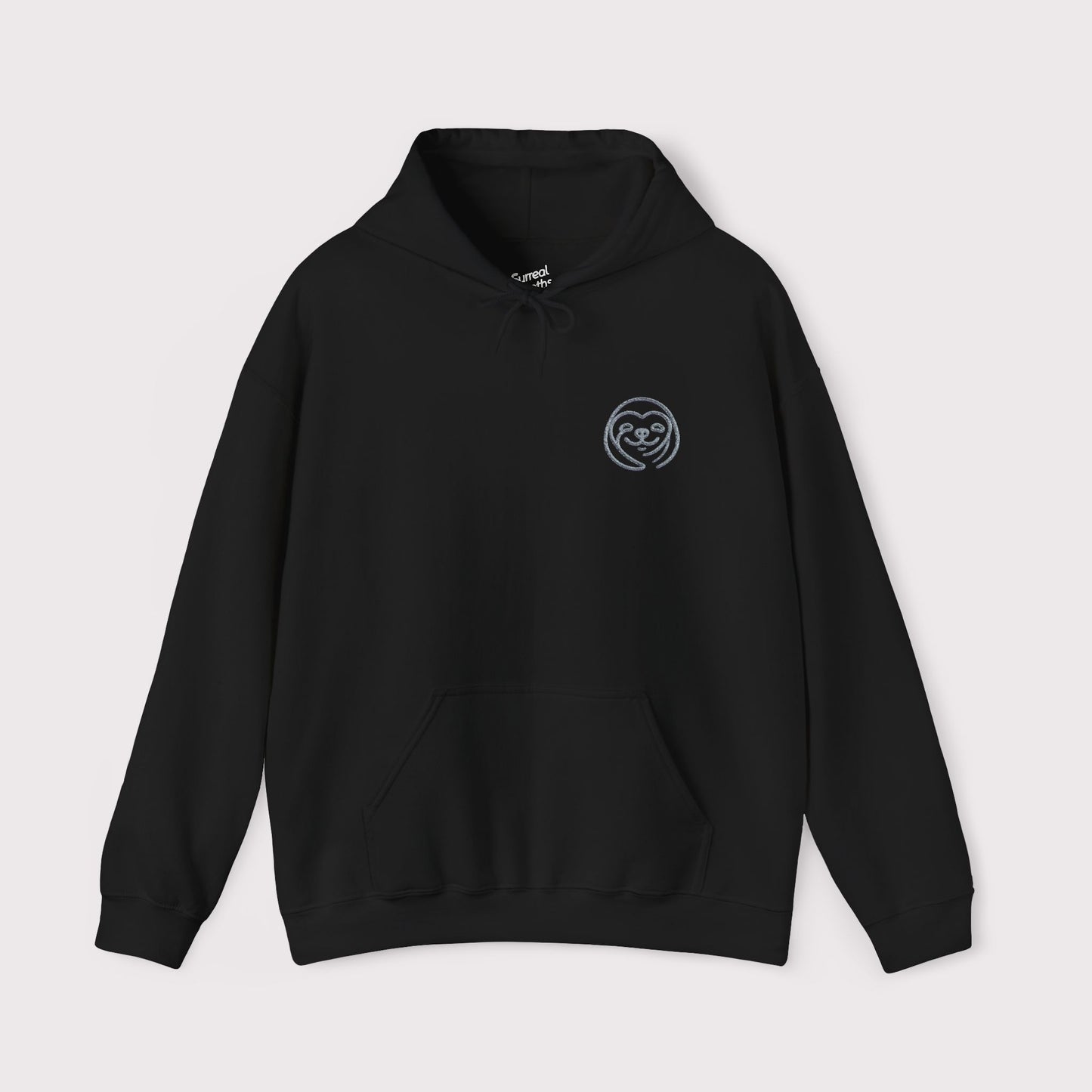 Minimalist Sloth Face Embroidered Hoodie