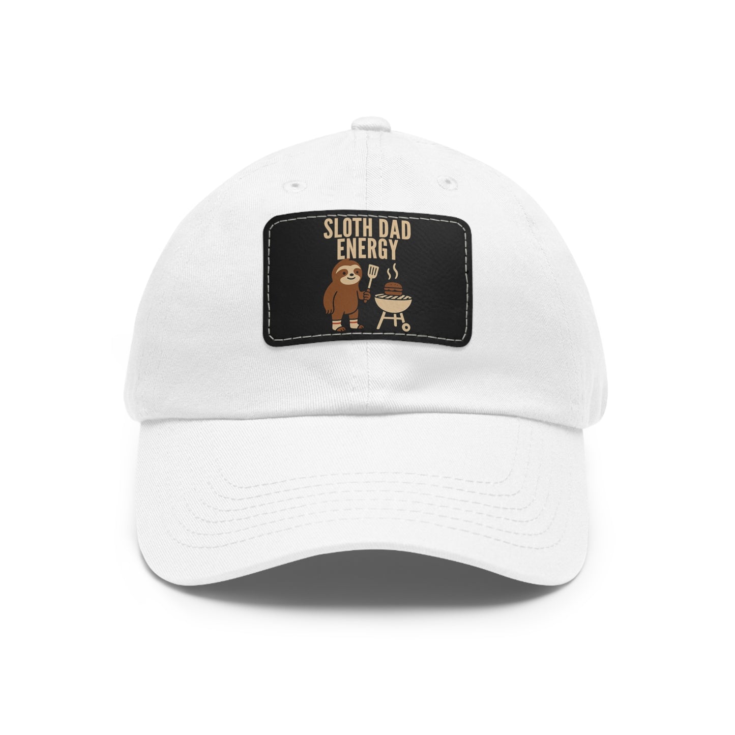 Sloth Dad Energy Leather Patch Hat