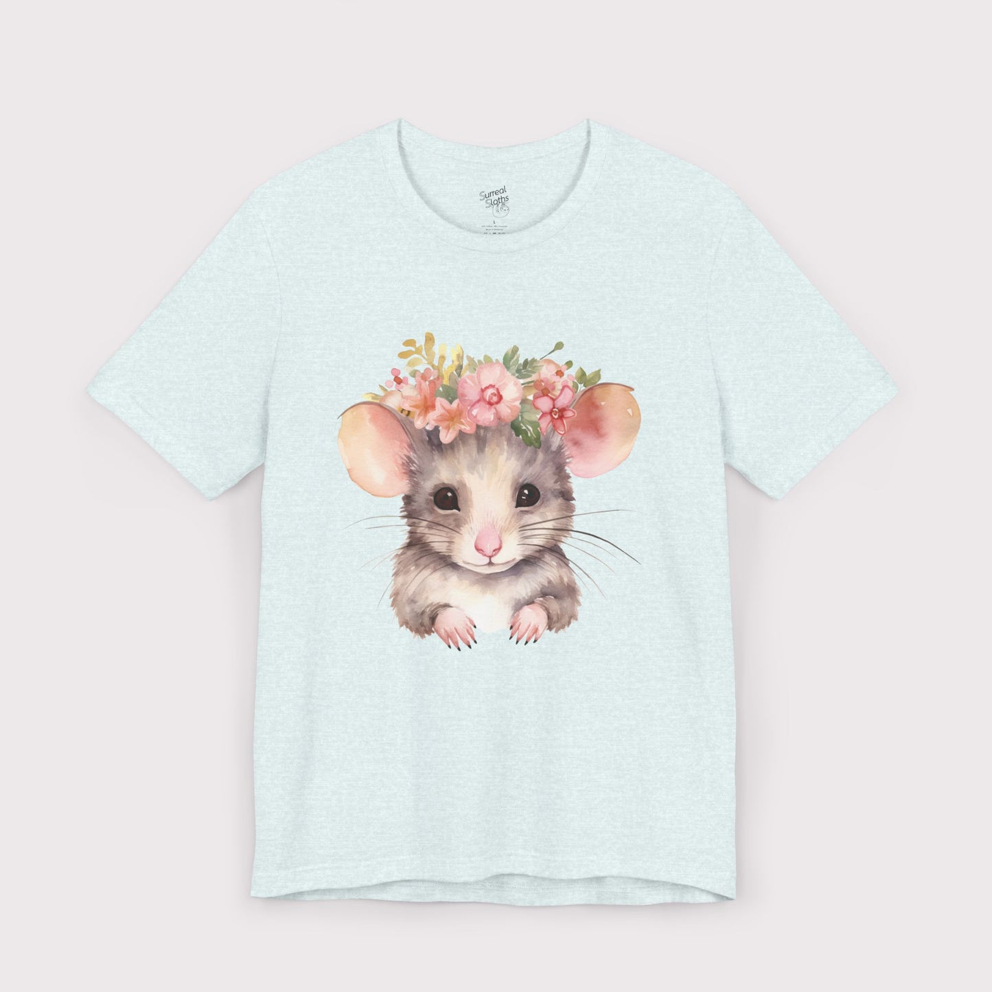 Floral Crown Mouse - Jersey Tee