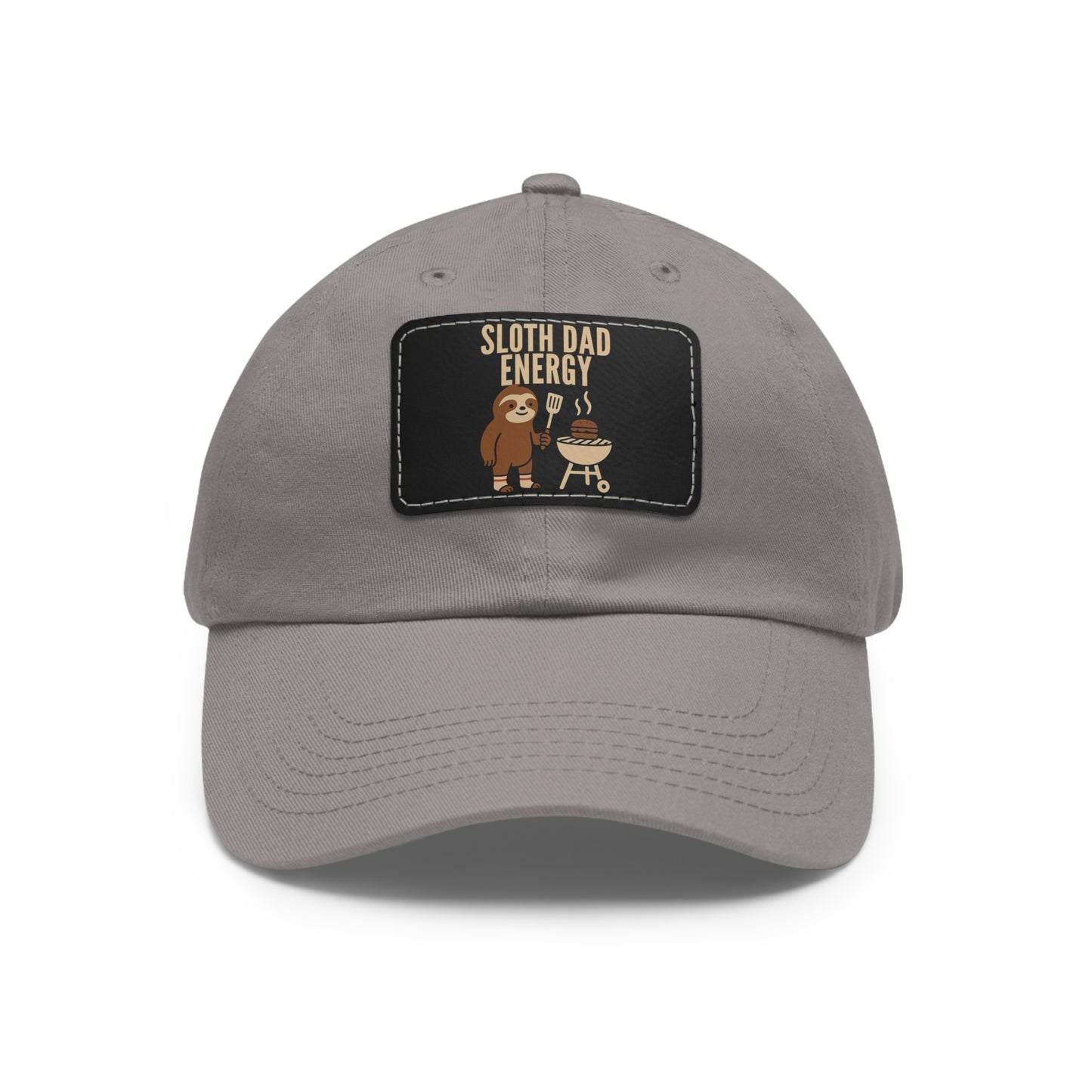 Sloth Dad Energy Leather Patch Hat