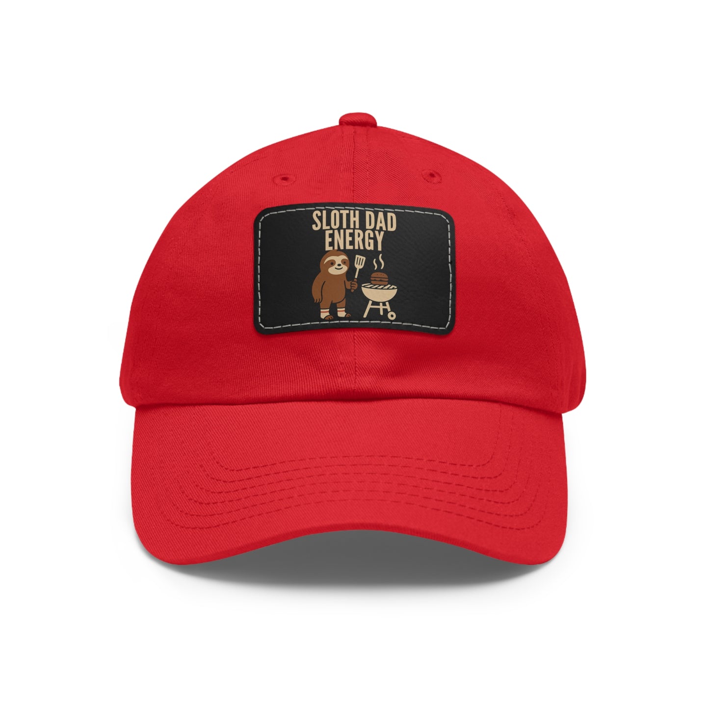 Sloth Dad Energy Leather Patch Hat