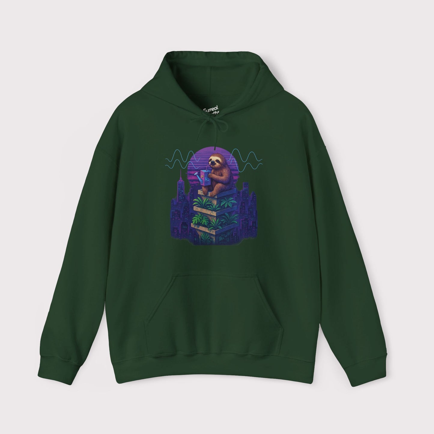 Neon Nights Sloth Hoodie