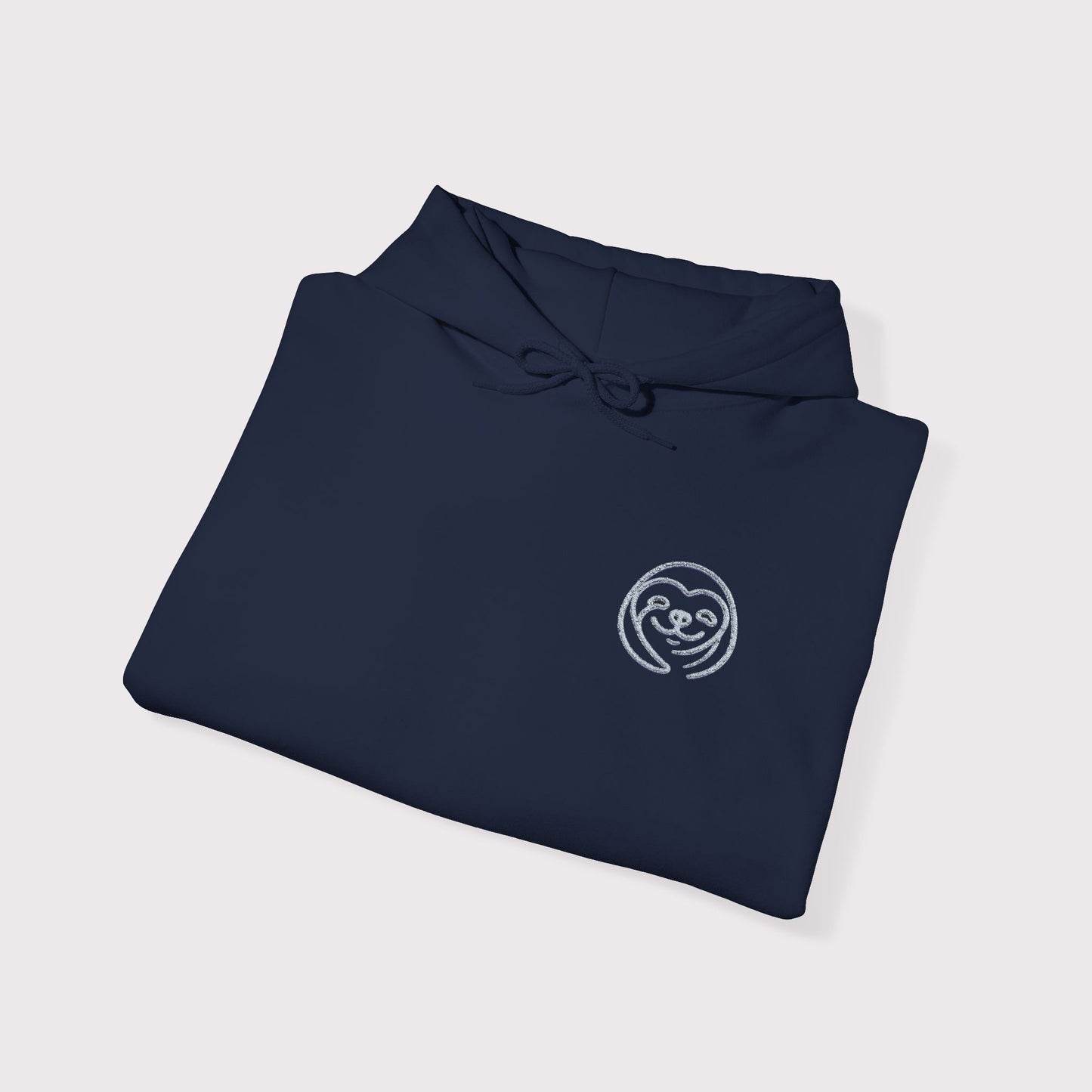 Minimalist Sloth Face Embroidered Hoodie