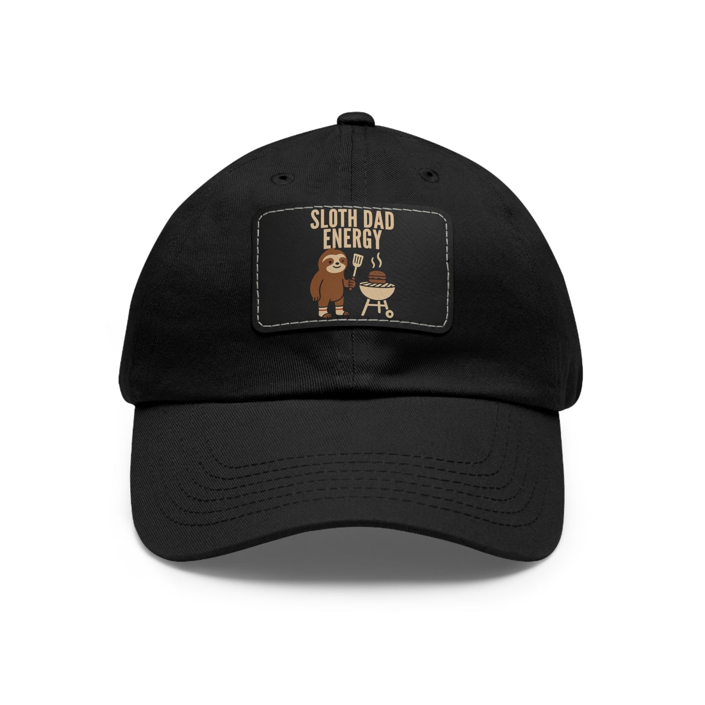 Sloth Dad Energy Leather Patch Hat