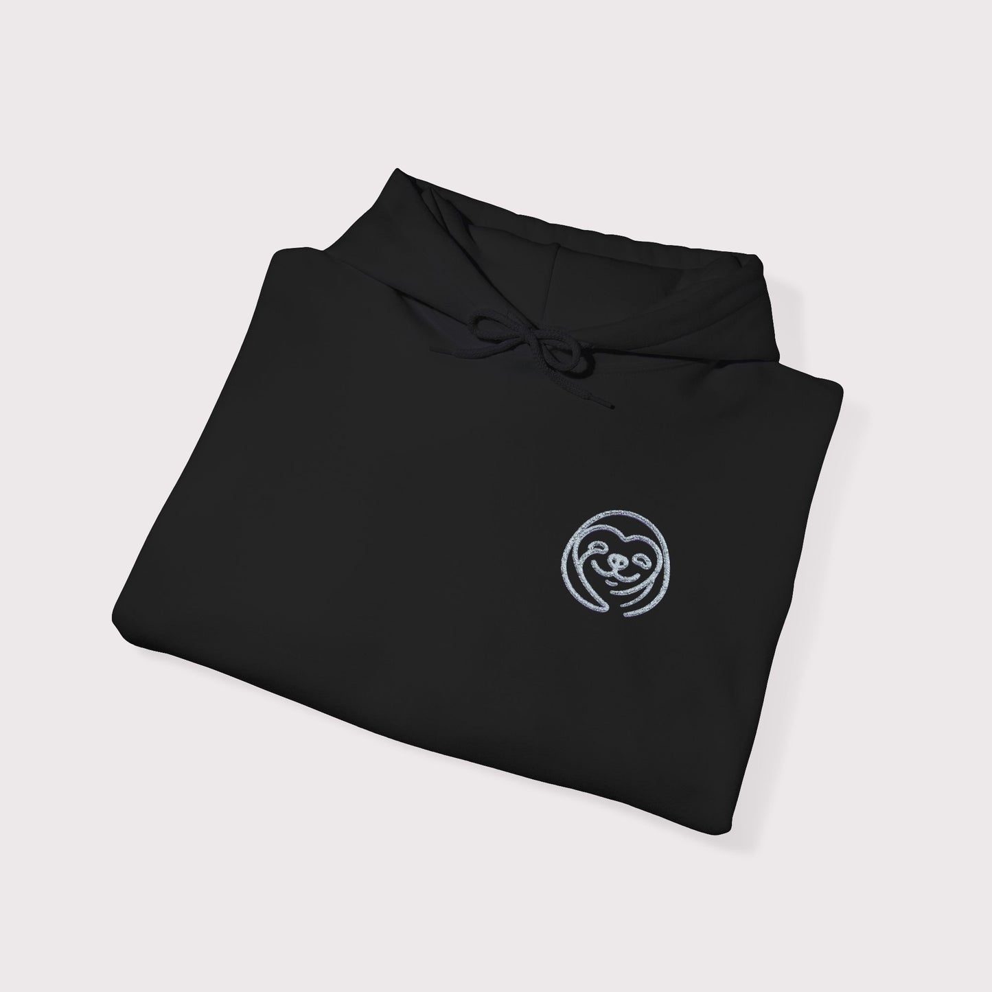 Minimalist Sloth Face Embroidered Hoodie