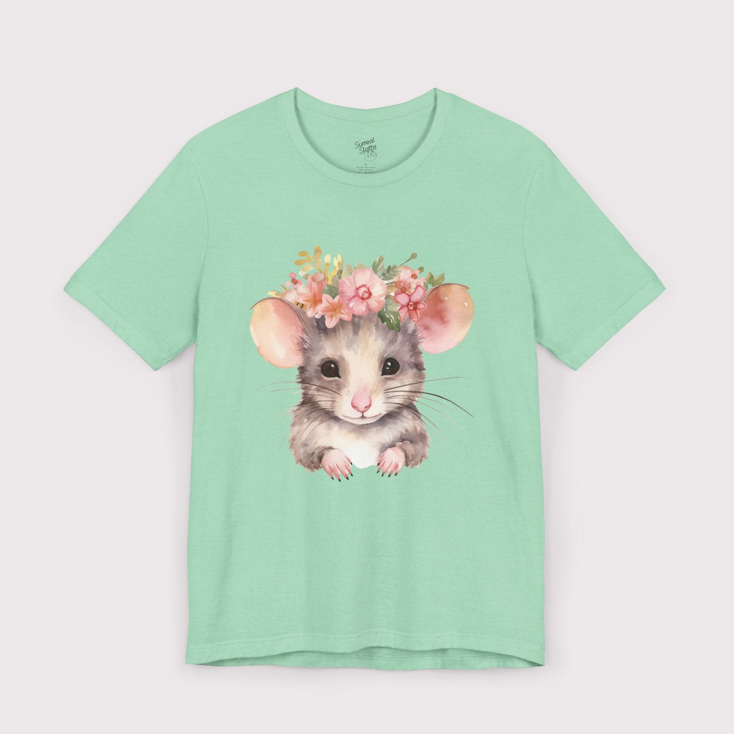 Floral Crown Mouse - Jersey Tee