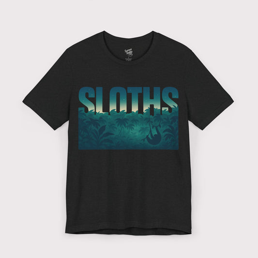 Sloths Jungle Text T-Shirt