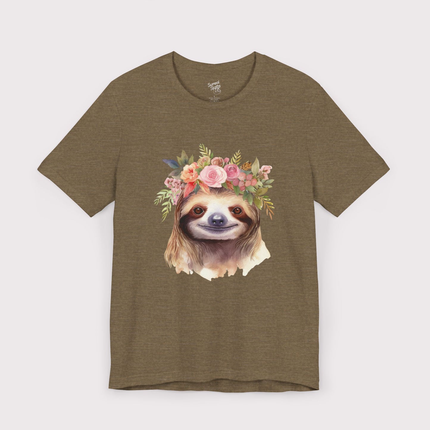 Floral Crown Sloth - Jersey Tee